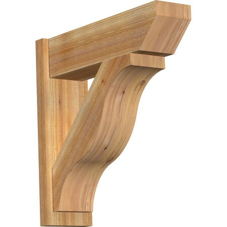 Ekena Millwork Funston Slat Rough Sawn Outlooker, Western Red Cedar, 8"W x 28"D x 28"H OUT08X28X28FST06RWR